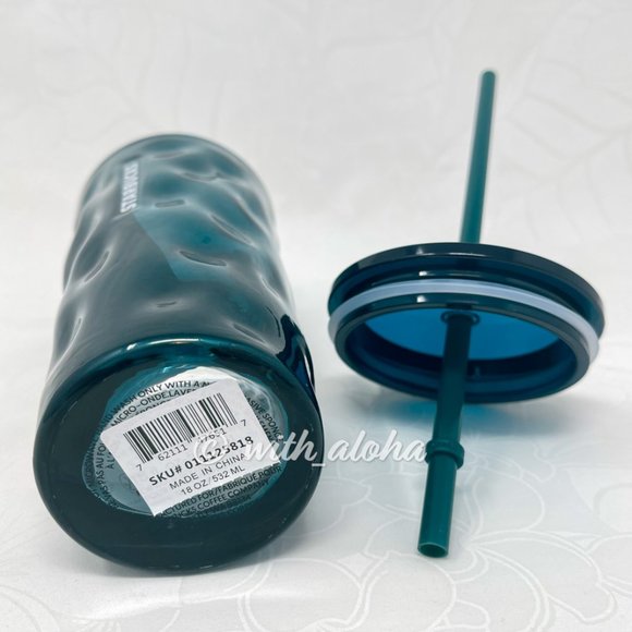 🌹SALE🌹Starbucks Fall Emerald Green Wave Glass Cup - Picture 5 of 5